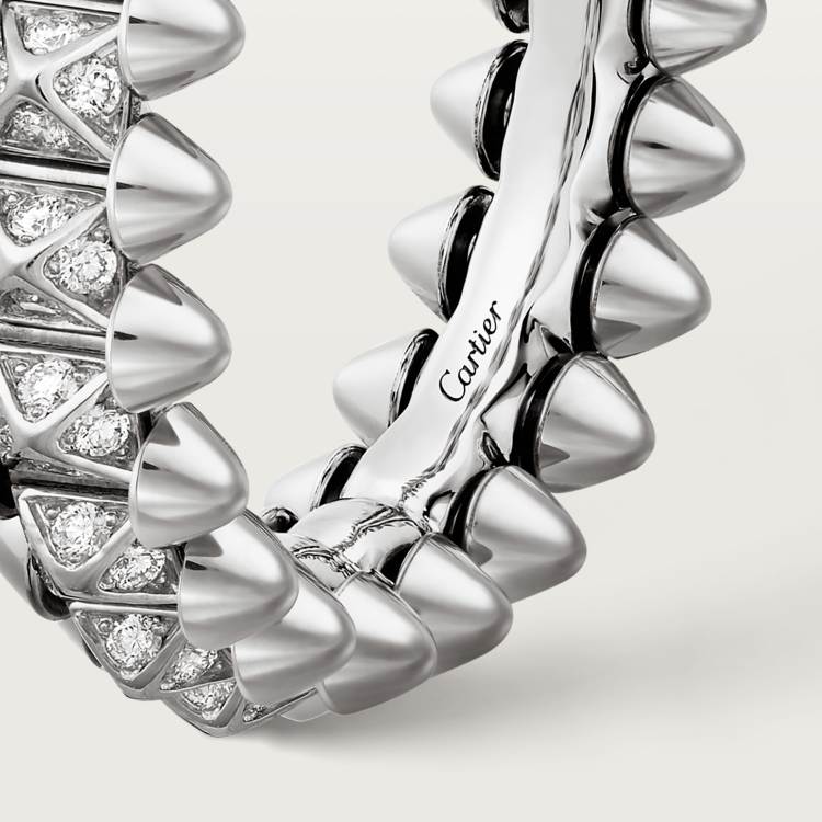Clash de Cartier戒指，小号款，铺镶钻石 18K白金