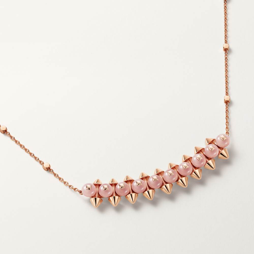 Clash de Cartier吊坠项链，粉色玉髓 18K玫瑰金