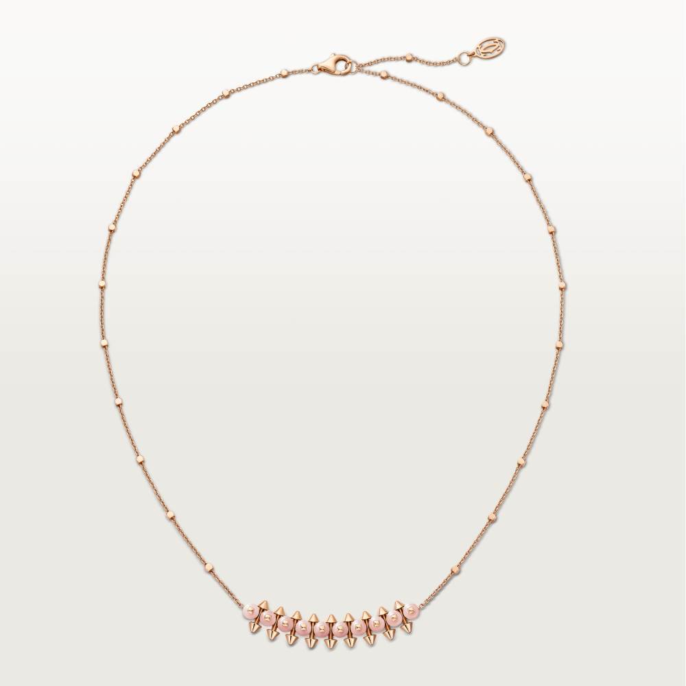 Clash de Cartier吊坠项链，粉色玉髓 18K玫瑰金