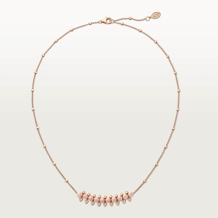 Clash de Cartier吊坠项链，粉色玉髓 18K玫瑰金