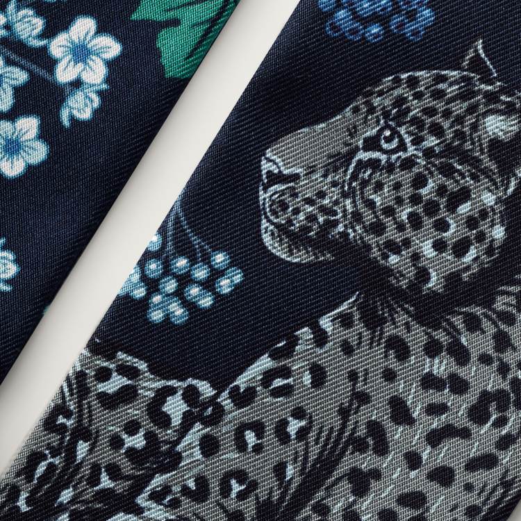 Blooming Panthère图案细丝巾