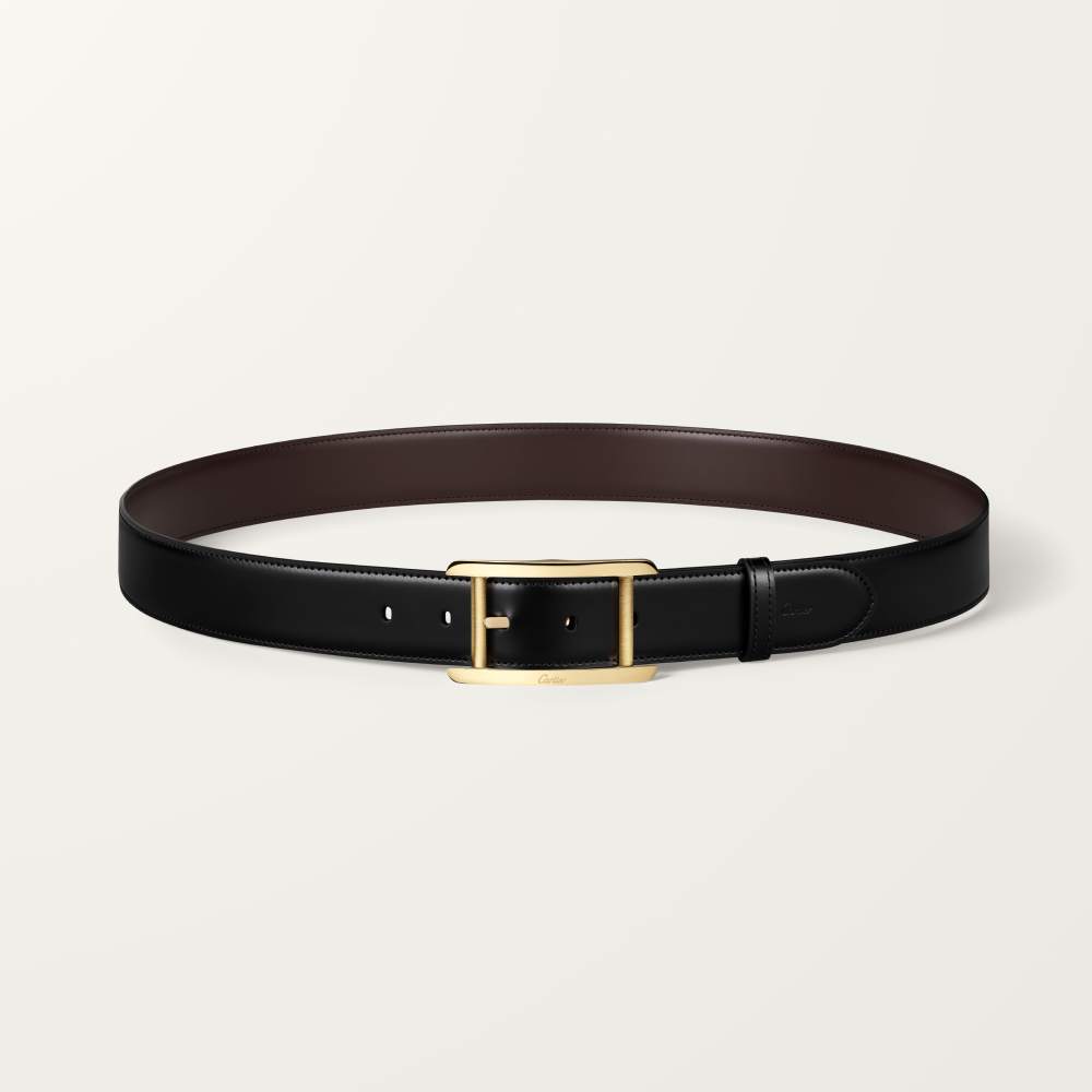 Tank de Cartier系列皮带 黑色和棕色 牛皮