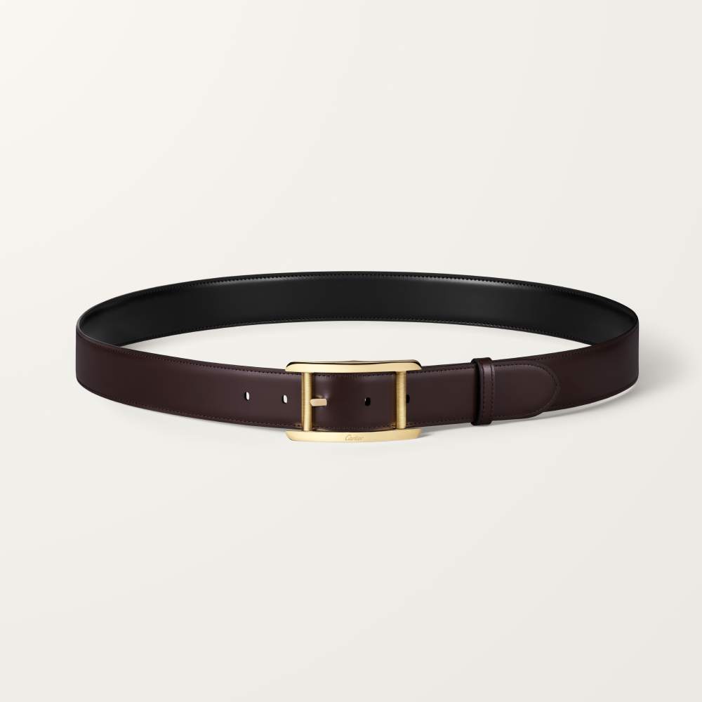 Tank de Cartier系列皮带 黑色和棕色 牛皮