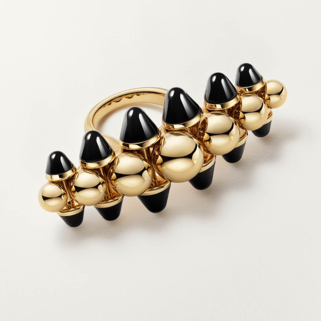 Clash de Cartier戒指，超大号款，缟玛瑙 18K黄金