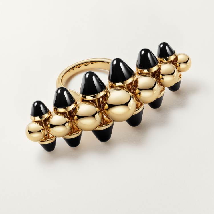 Clash de Cartier戒指，超大号款，缟玛瑙 18K黄金