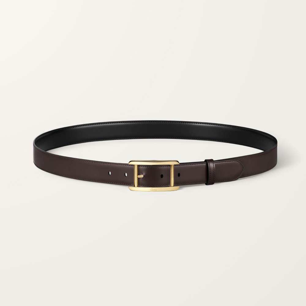 Tank de Cartier系列皮带 黑色和棕色 牛皮