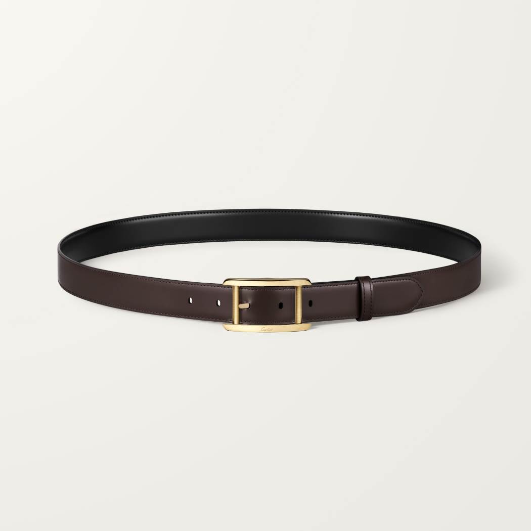 Tank de Cartier系列皮带 黑色和棕色 牛皮