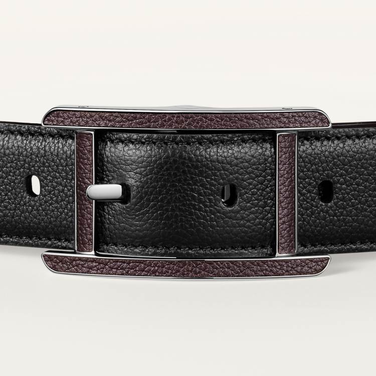 Tank de Cartier系列皮带 黑色和棕色 牛皮