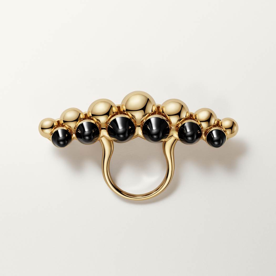 Clash de Cartier戒指，超大号款，缟玛瑙 18K黄金