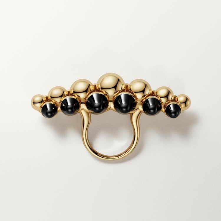 Clash de Cartier戒指，超大号款，缟玛瑙 18K黄金