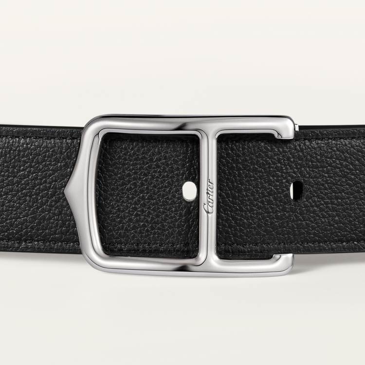 皮带C字母腰带 黑色和棕色 牛皮