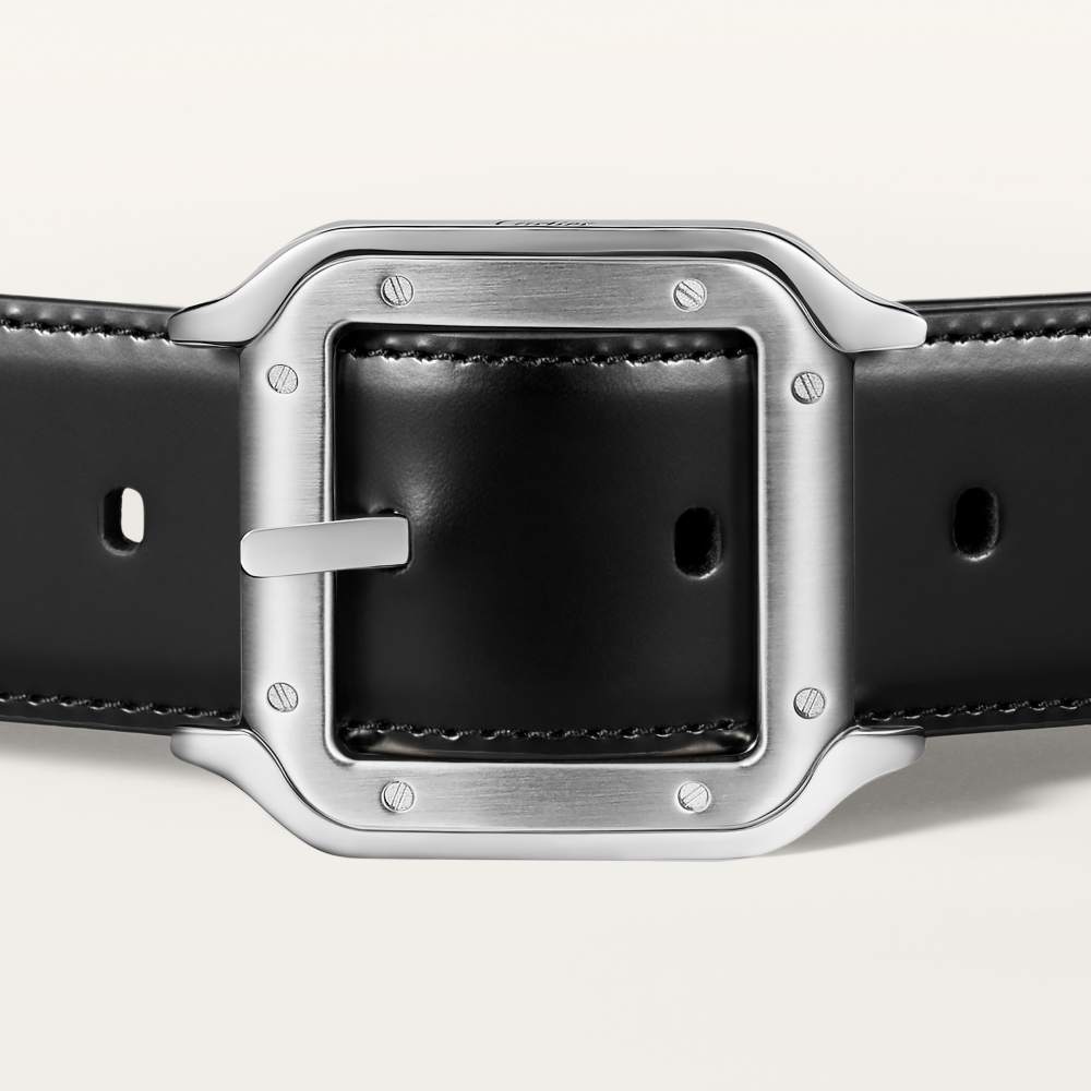 Santos de Cartier皮带 黑色和棕色 牛皮