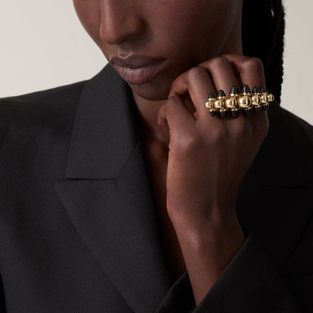 Clash de Cartier戒指，超大号款，缟玛瑙 18K黄金