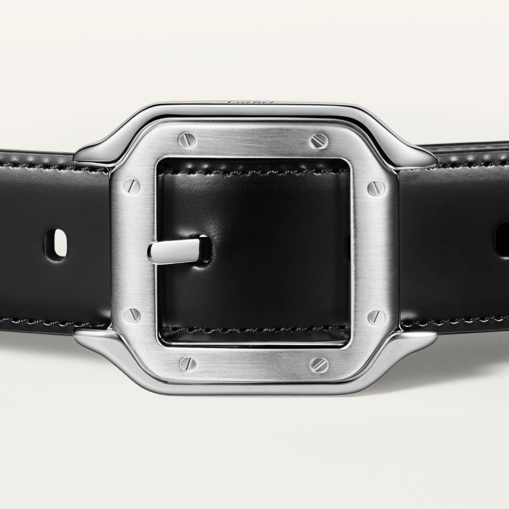 Santos de Cartier皮带 黑色和棕色 牛皮