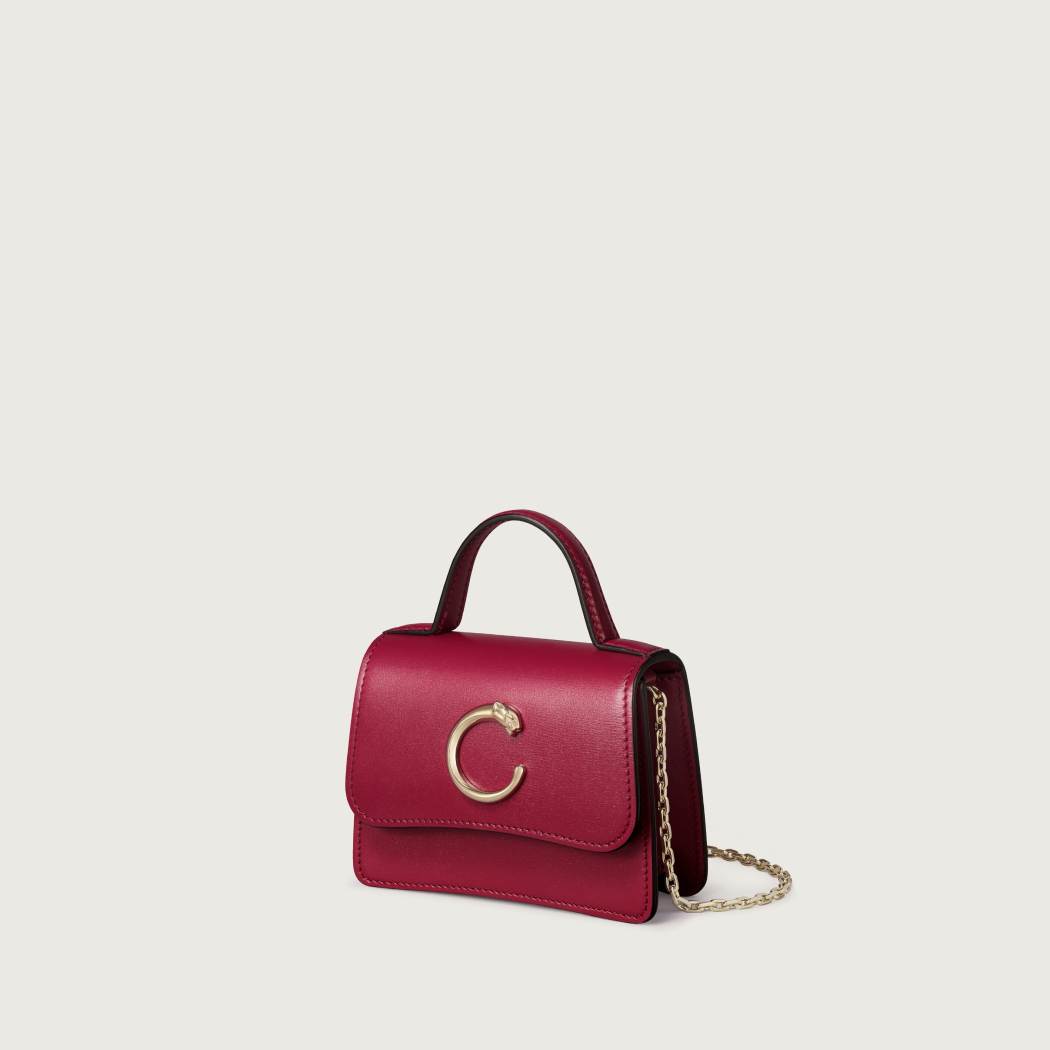 Panthère C系列超小号款手袋 樱桃红色 小牛皮