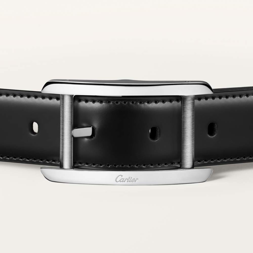 Tank de Cartier系列皮带 黑色和棕色 牛皮