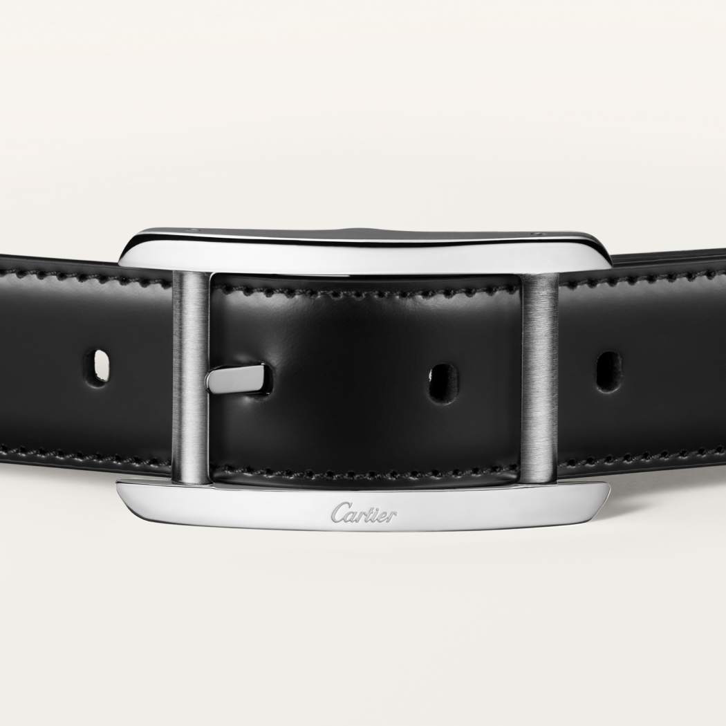 Tank de Cartier系列皮带 黑色和棕色 牛皮