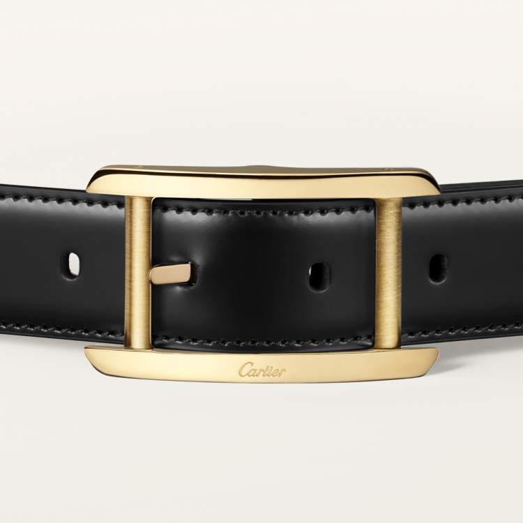 Tank de Cartier系列皮带 黑色和棕色 牛皮