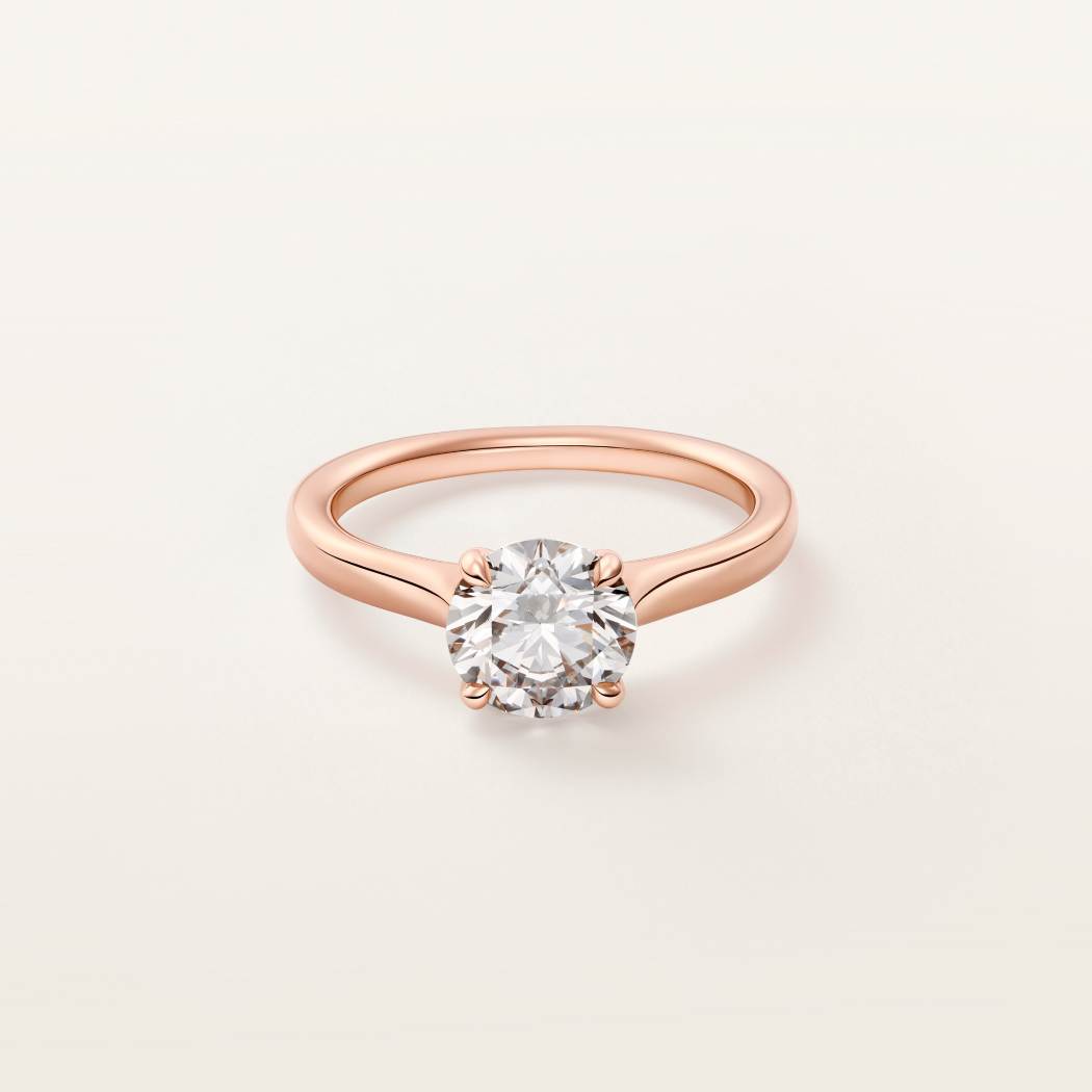 1895钻石戒指，镶嵌圆形明亮式切割钻石 18K玫瑰金