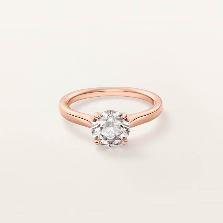 1895钻石戒指，镶嵌圆形明亮式切割钻石 18K玫瑰金