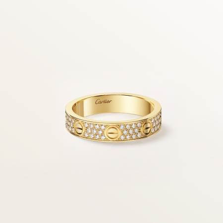 LOVE戒指，小号款，铺镶钻石 18K黄金