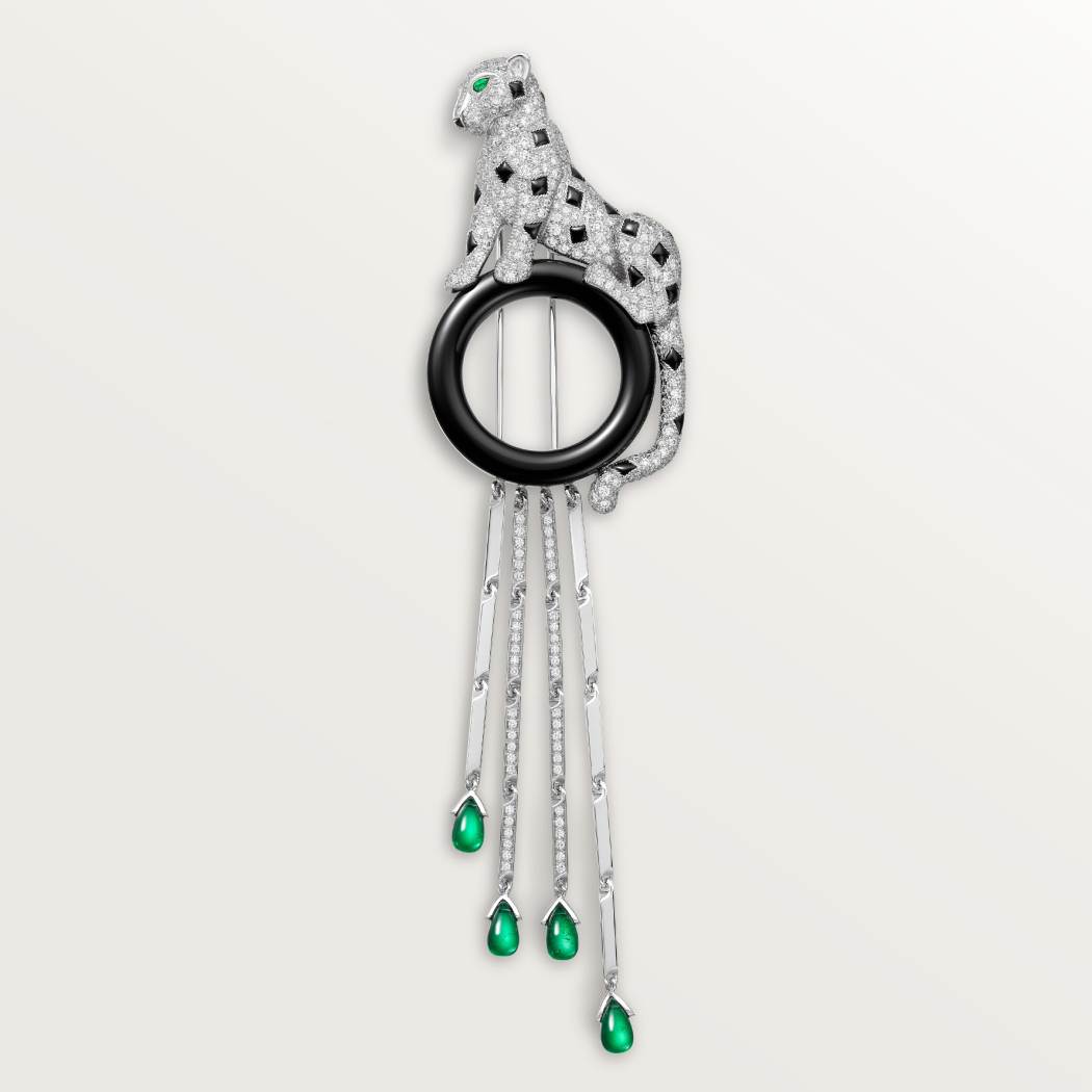 Panthère de Cartier卡地亚猎豹胸针，铺镶钻石 18K白金