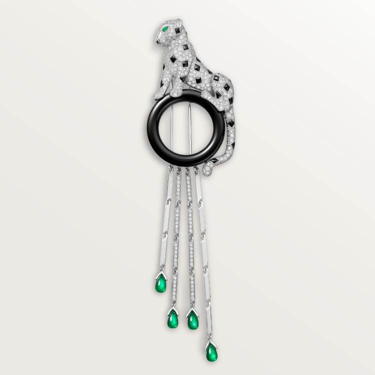 Panthère de Cartier卡地亚猎豹胸针，铺镶钻石 18K白金