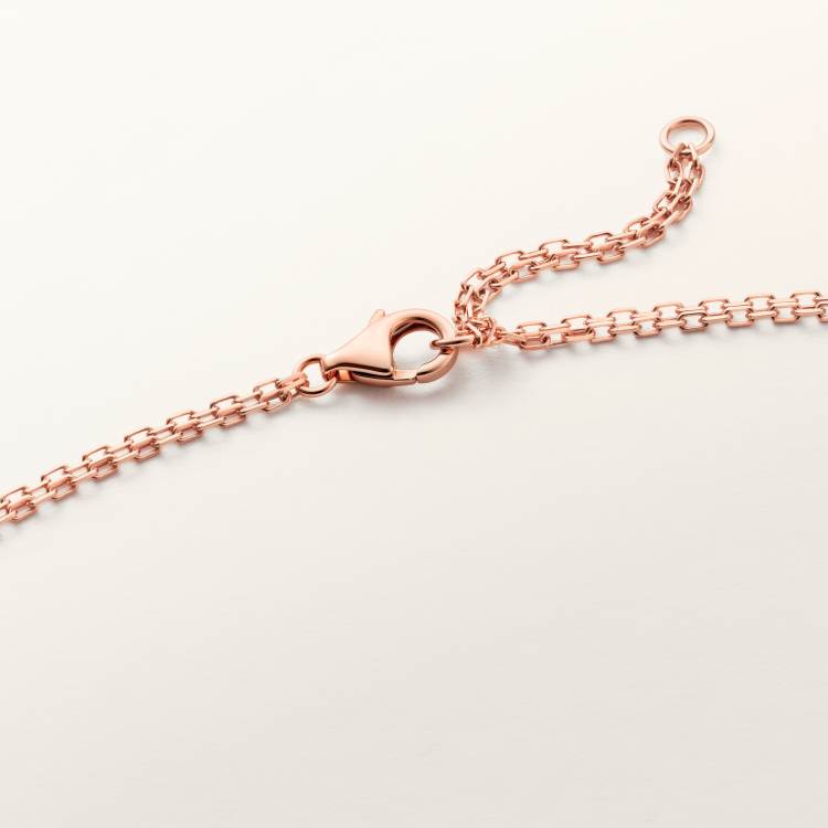 LOVE吊坠项链，镶嵌2颗粉色蓝宝石 18K玫瑰金