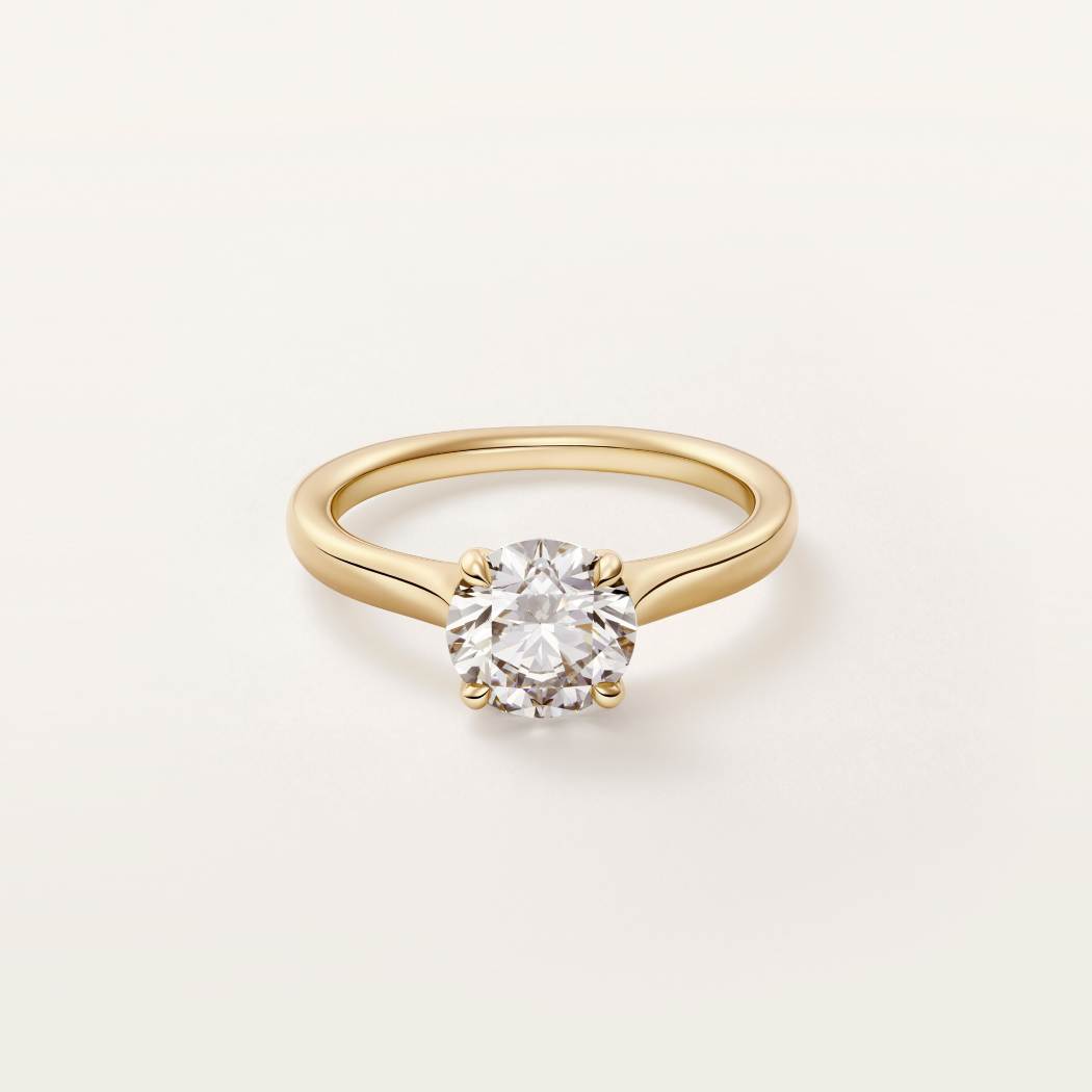 1895钻石戒指，镶嵌圆形明亮式切割钻石 18K黄金