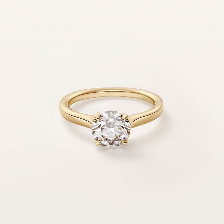 1895钻石戒指，镶嵌圆形明亮式切割钻石 18K黄金