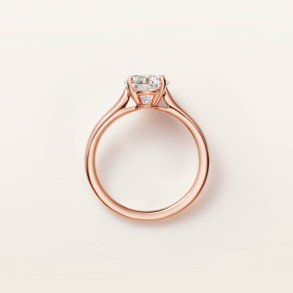 1895钻石戒指，镶嵌圆形明亮式切割钻石 18K玫瑰金