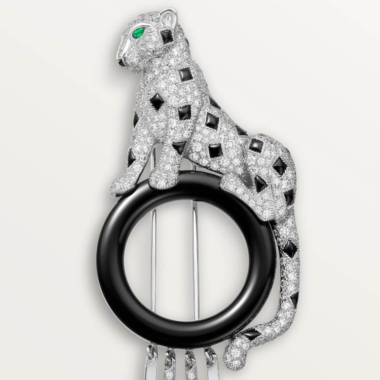 Panthère de Cartier卡地亚猎豹胸针，铺镶钻石 18K白金