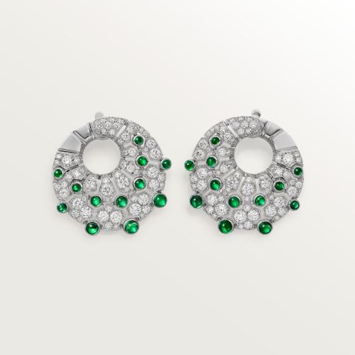 Le Voyage Recommencé圈形耳环，祖母绿，铺镶钻石