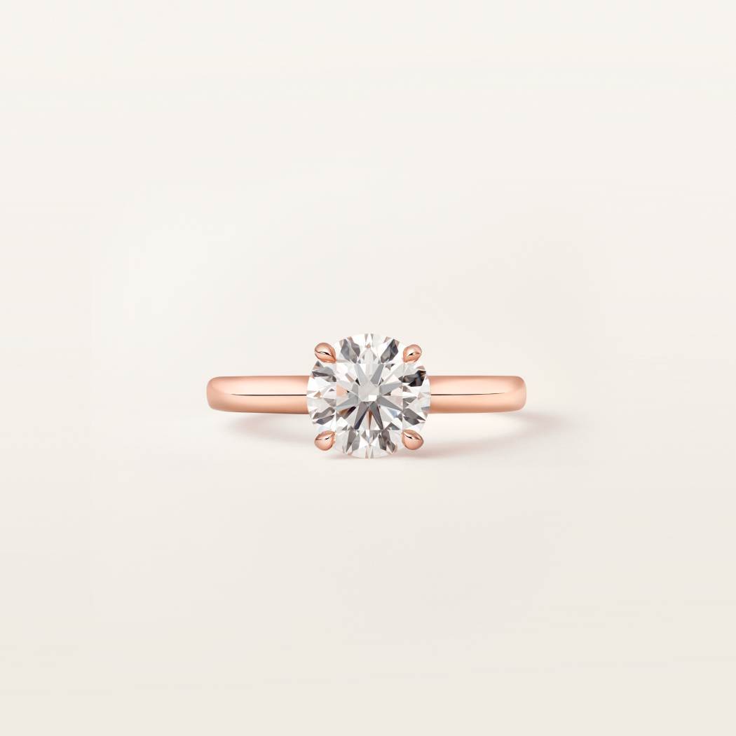 1895钻石戒指，镶嵌圆形明亮式切割钻石 18K玫瑰金