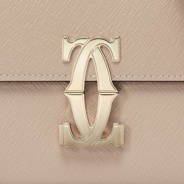 C de Cartier系列East-west手袋 米色 小牛皮