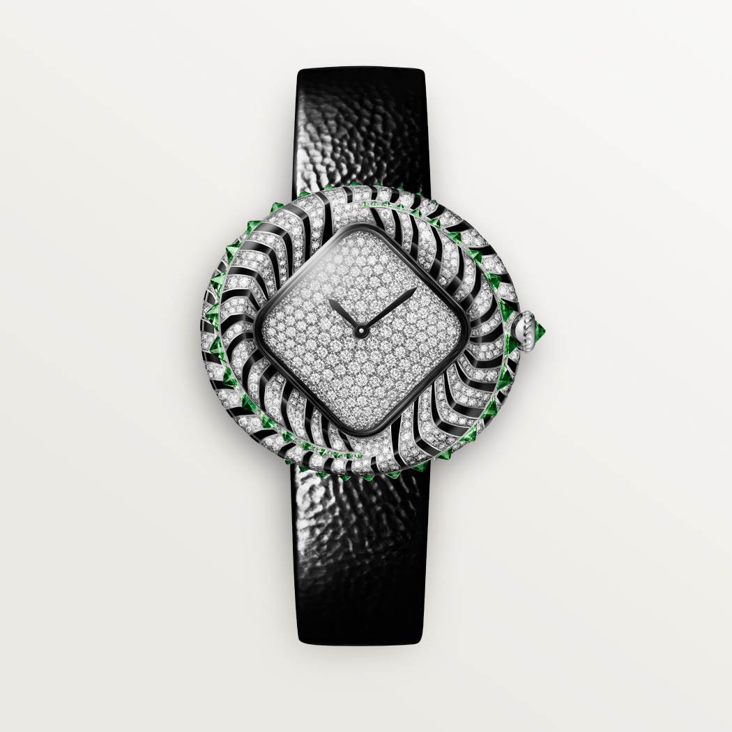 动物高级珠宝腕表  18K镀铑白金 石英