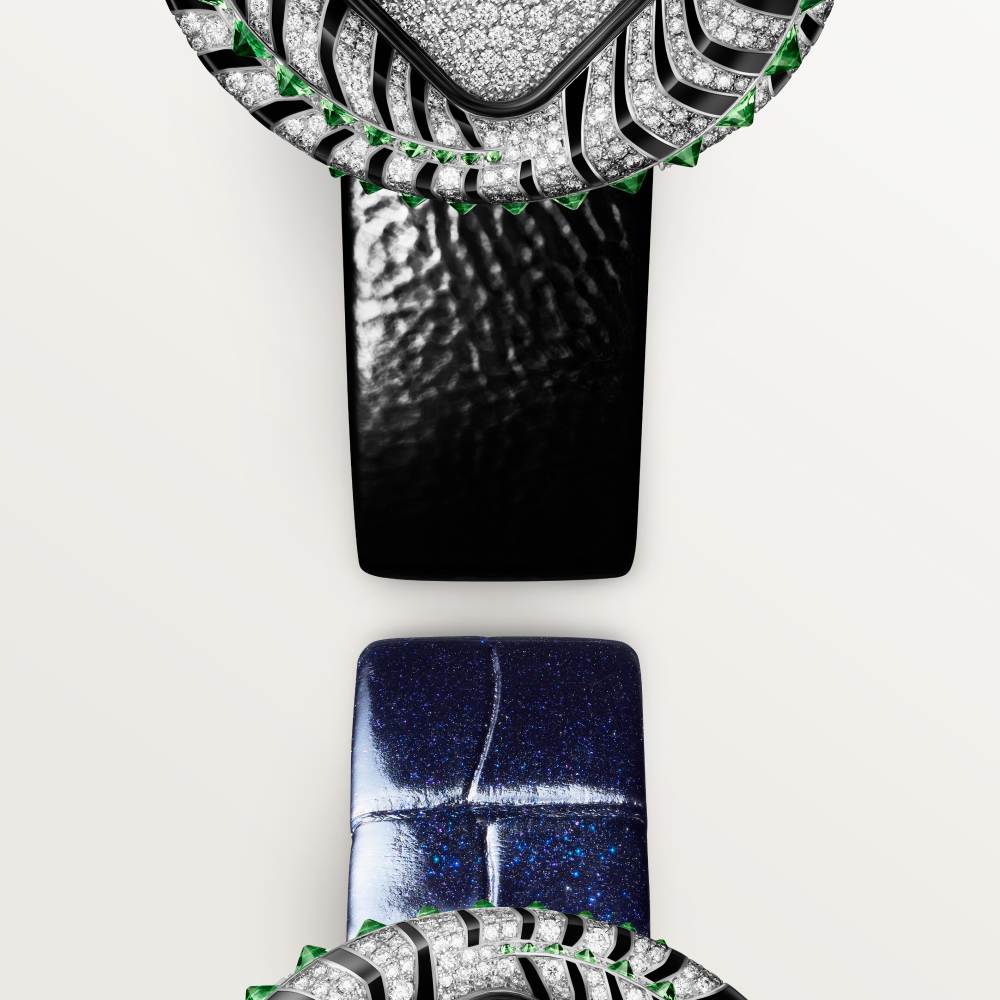 动物高级珠宝腕表  18K镀铑白金 石英