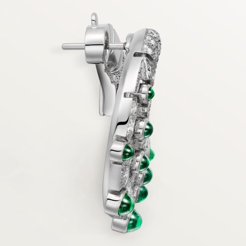 Le Voyage Recommencé圈形耳环，祖母绿，铺镶钻石