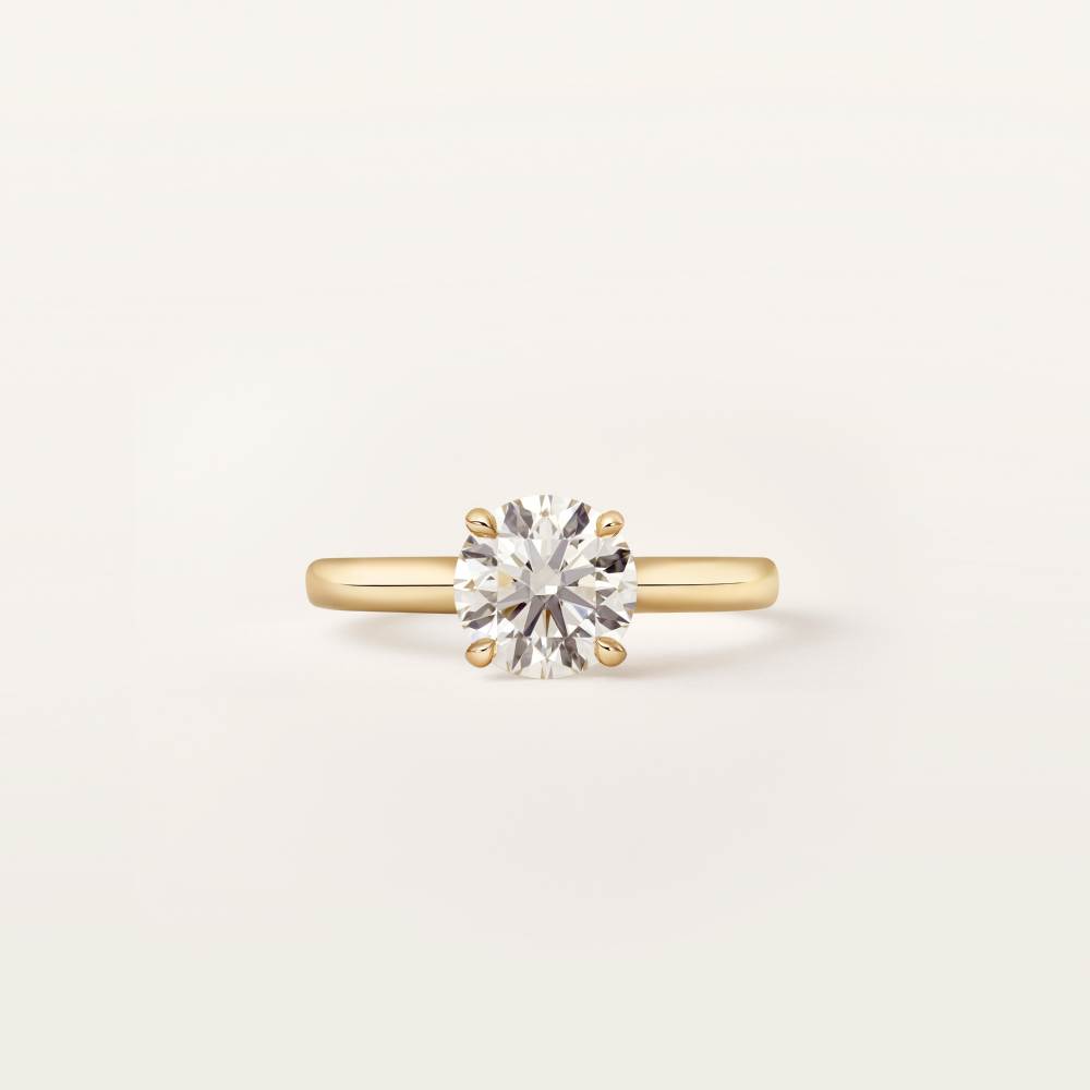 1895钻石戒指，镶嵌圆形明亮式切割钻石 18K黄金