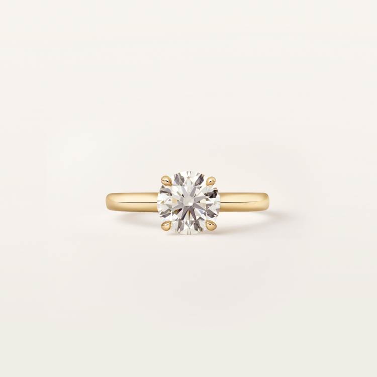 1895钻石戒指，镶嵌圆形明亮式切割钻石 18K黄金