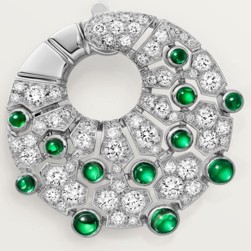 Le Voyage Recommencé圈形耳环，祖母绿，铺镶钻石