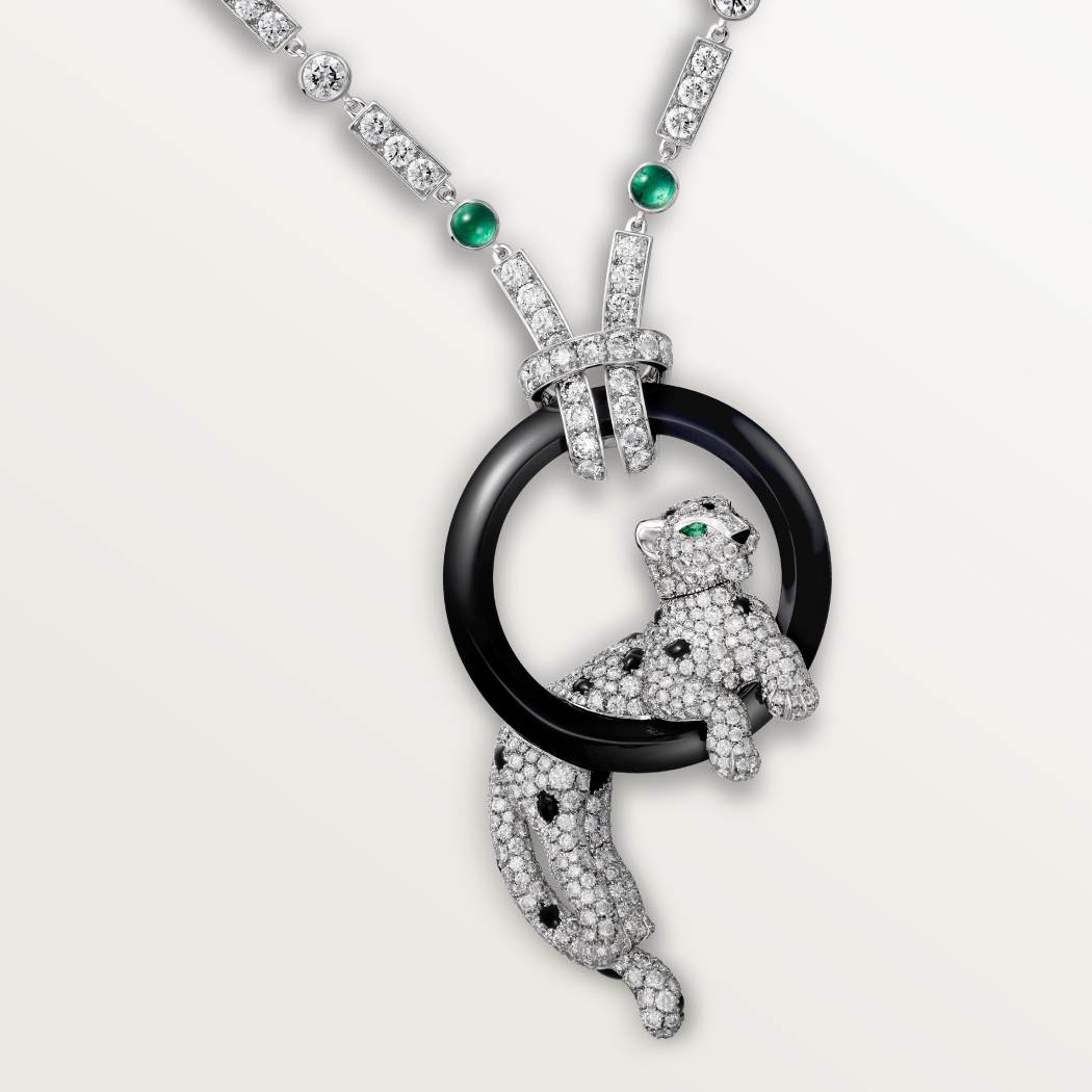 Panthère de Cartier卡地亚猎豹项链，铺镶钻石 18K白金