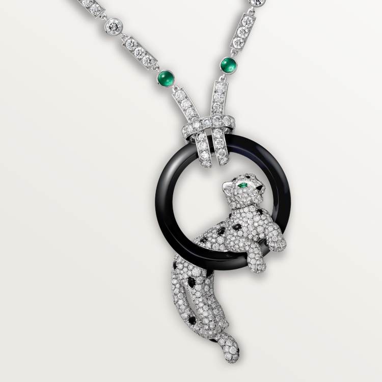 Panthère de Cartier卡地亚猎豹项链，铺镶钻石 18K白金