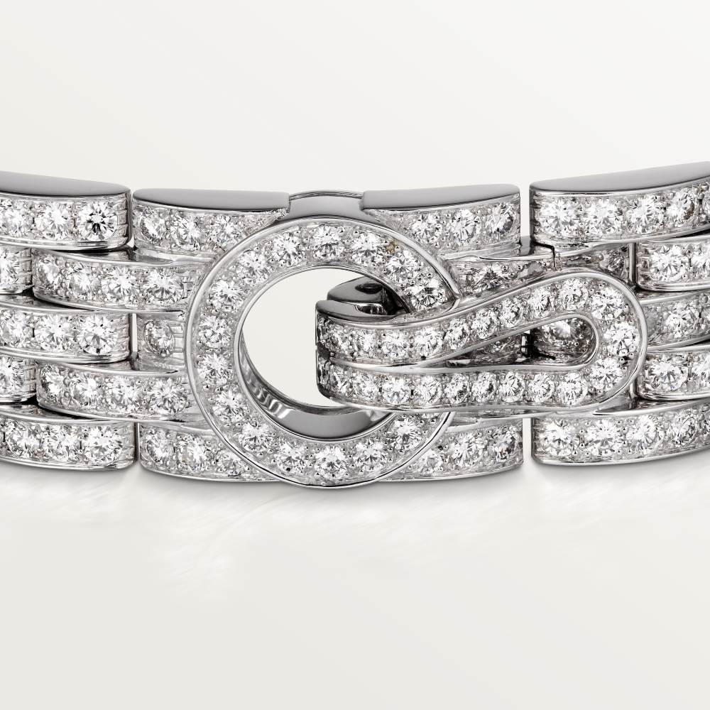 Agrafe手链，铺镶钻石  18K白金