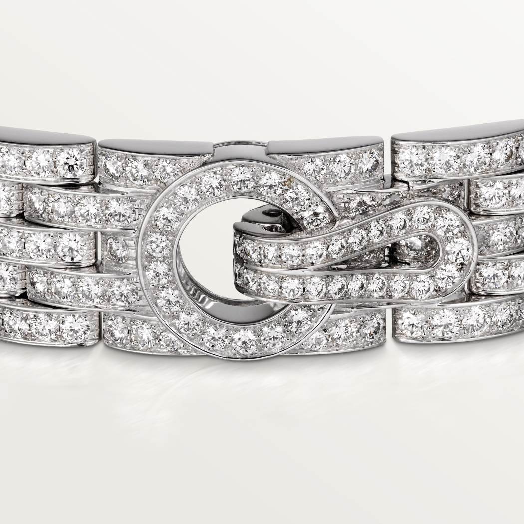 Agrafe手链，铺镶钻石  18K白金
