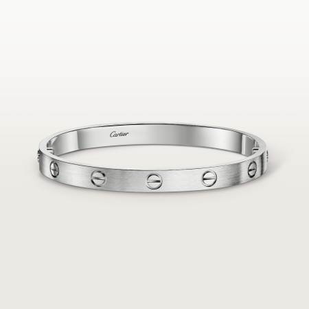 LOVE手镯，经典款，拉丝饰面  18K白金