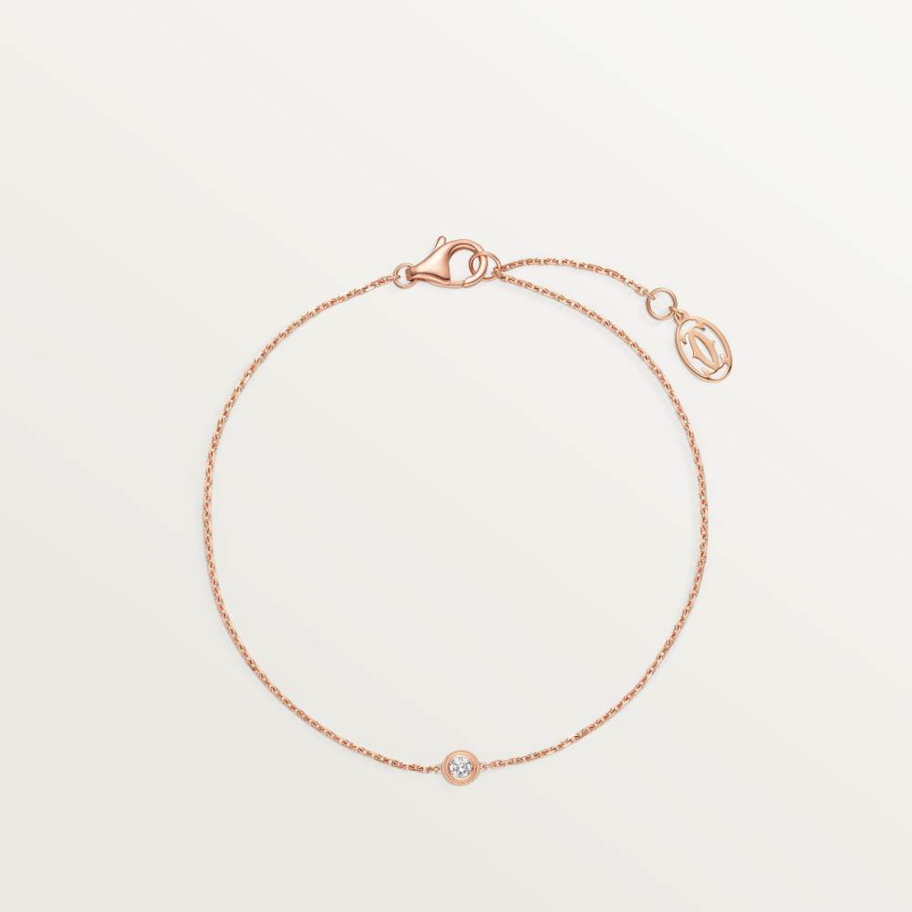 Cartier d'Amour手链，中号款，镶嵌圆形明亮式切割钻石 18K玫瑰金