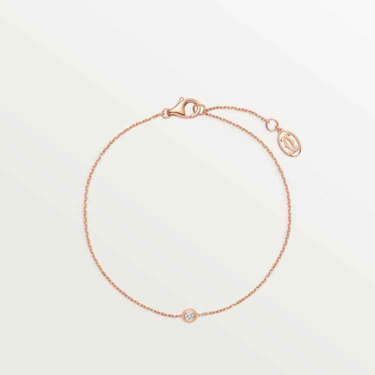 Cartier d'Amour手链，中号款，镶嵌圆形明亮式切割钻石 18K玫瑰金