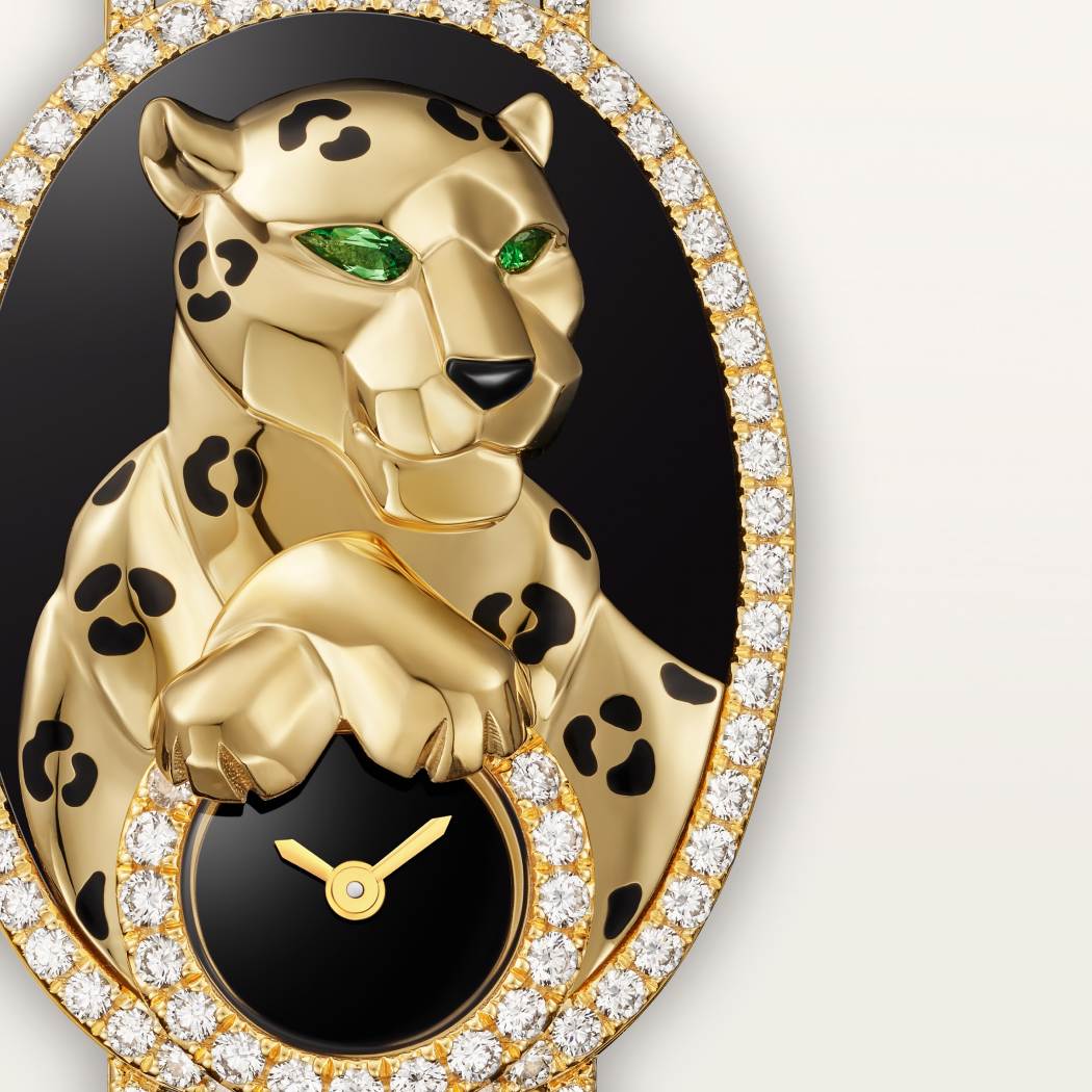Panthère猎豹造型高级珠宝腕表 任何尺寸 18K黄金 石英