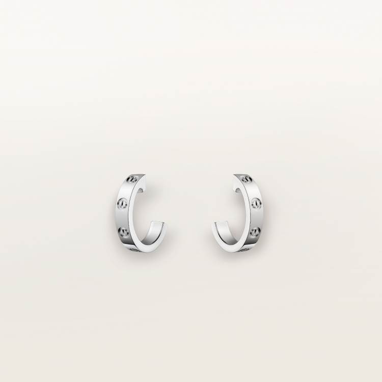 LOVE圈形耳环，小号款 18K白金